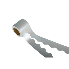 EduCraft Scalloped Paper Border Rolls - Silver - 57mm x 100m